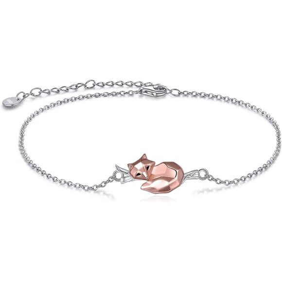 Fox/Pig Sterling Silver Bracelet Women Gift Lucky Chic Jewelry - Picture 1 of 7